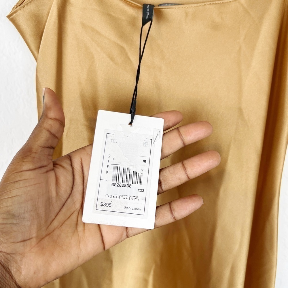 THEORY Satin A-Line Midi Dress - Picture 10 of 13